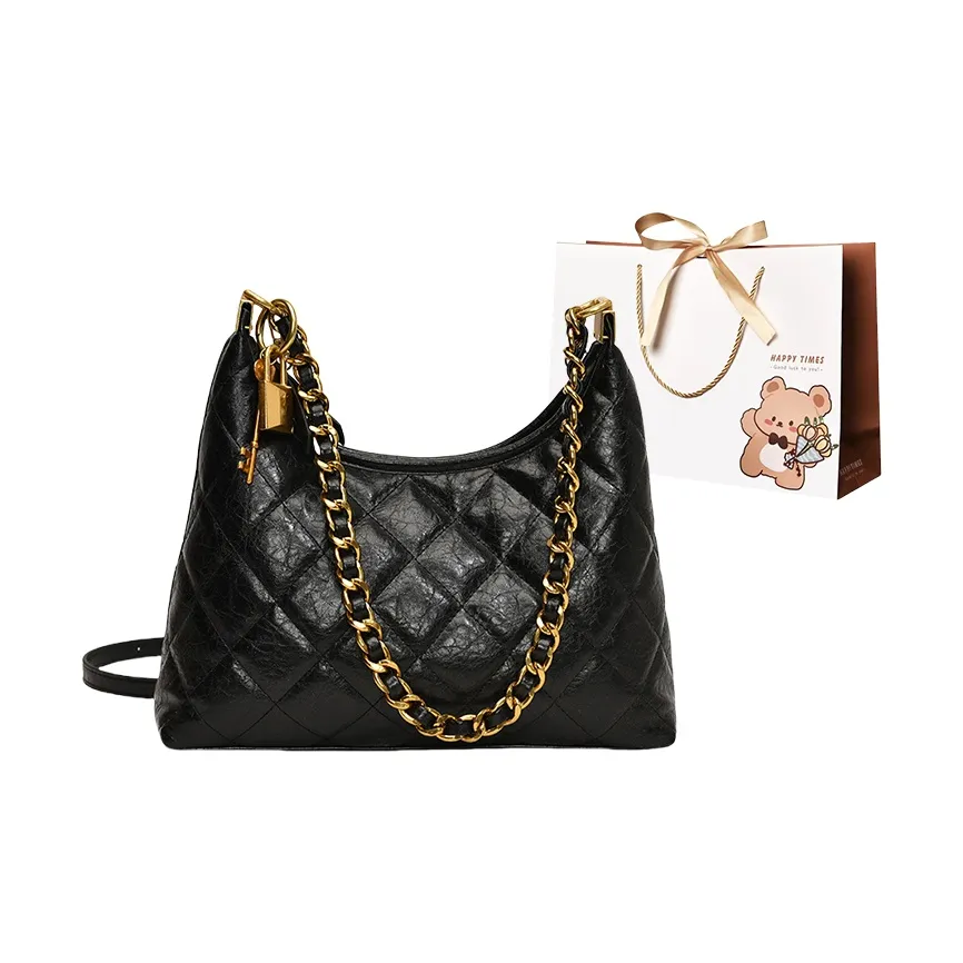 ERANGBEAR ПУ (полиуретан) Модная сумка с цепочкой в узоре ромб элегантный стиль сумка через плечо стандартная женская многоцветная