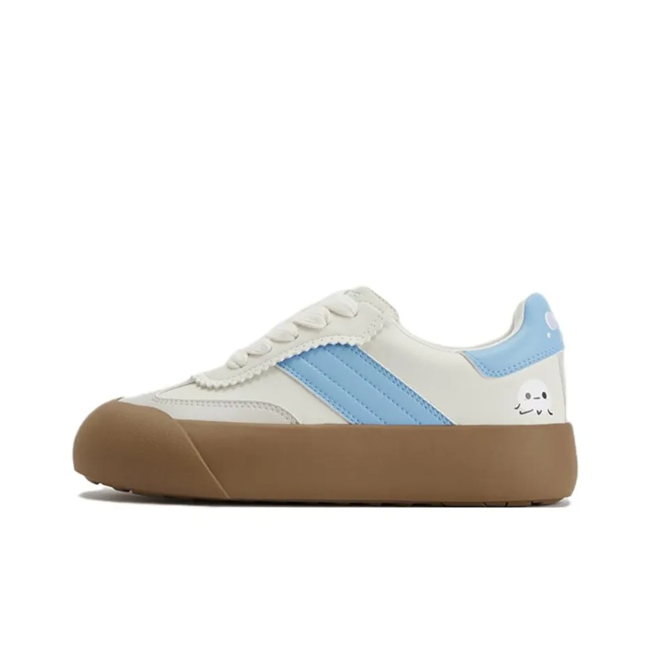 GOOD BAI GOODEES Series Slip Resistant Low Top Skateboard Shoes Unisex Ecru Sky Blue