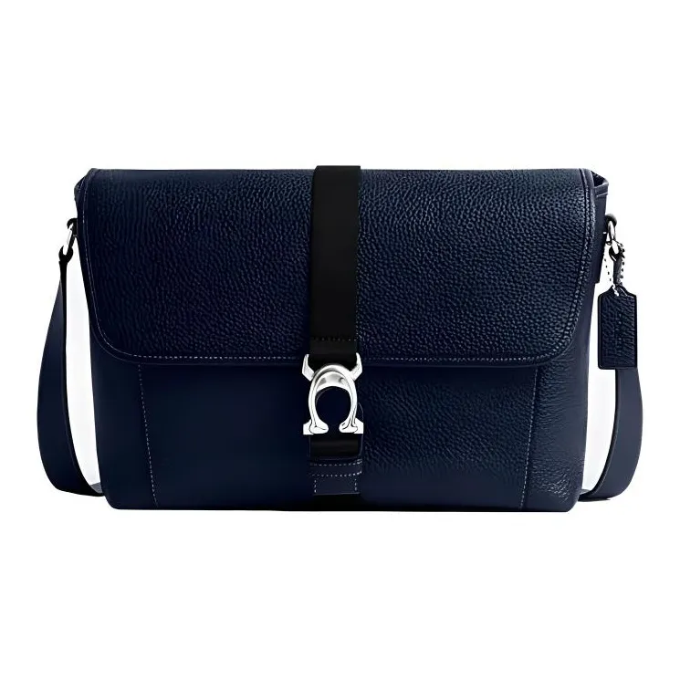 COACH Beck Grained Calfskin Shoulder Bag, Crossbody Bag Tubas Men's Dark Blue