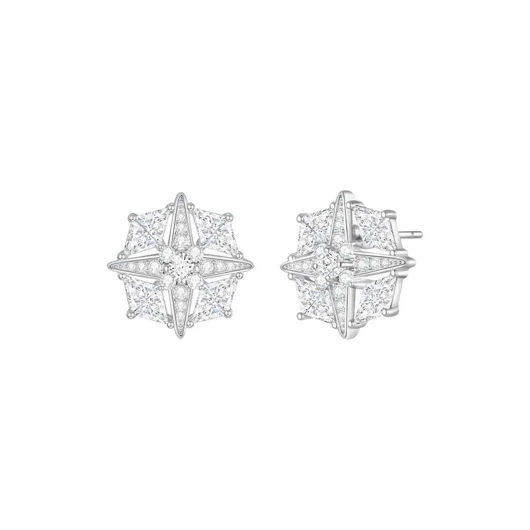 DESIGN CIRCLES S925 Silver Stud Earrings Women's