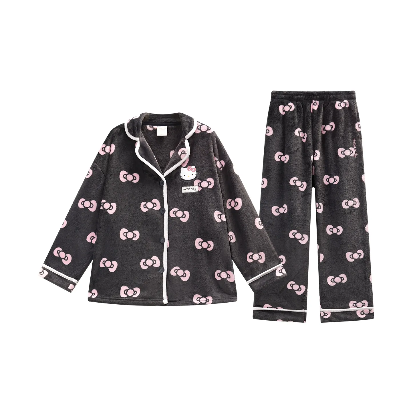 GUKOO Пижамный комплект женский цвет трюфельный черный