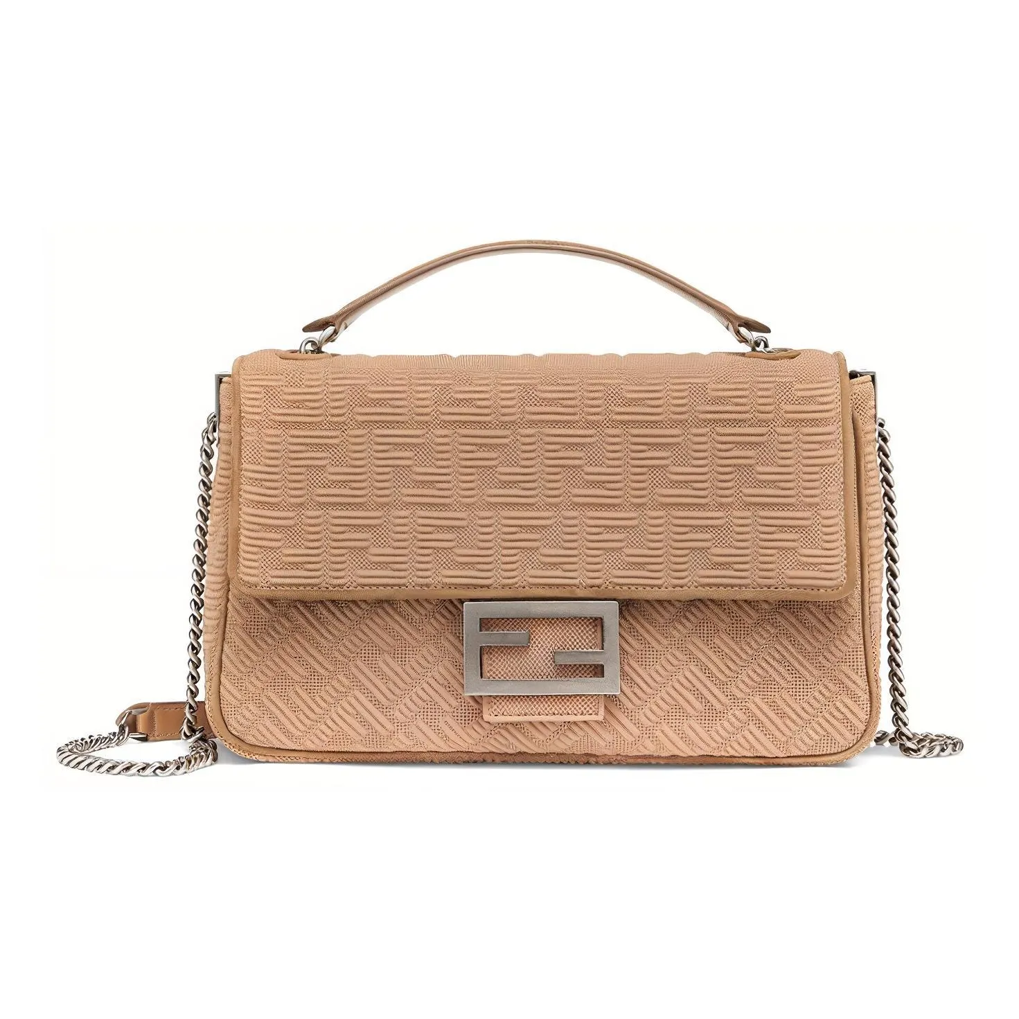 FENDI SKIMS Collaboration Baguette Sheepskin Baguette Bag Handbag Shoulder Bag Crossbody Bag Large Size Women's Beige