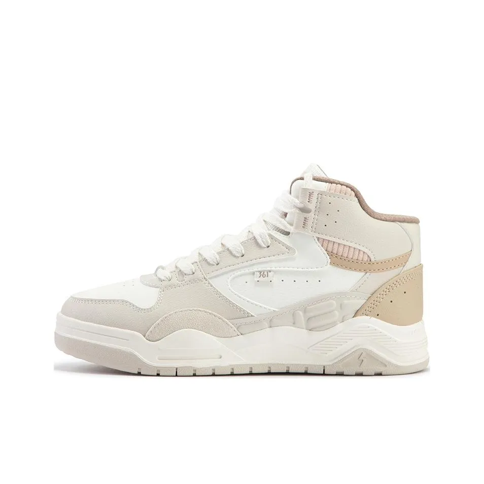 361° Устойчивые к истиранию Термальные Высокие Кроссовки для скейтбординга Женские Белые Бежевые