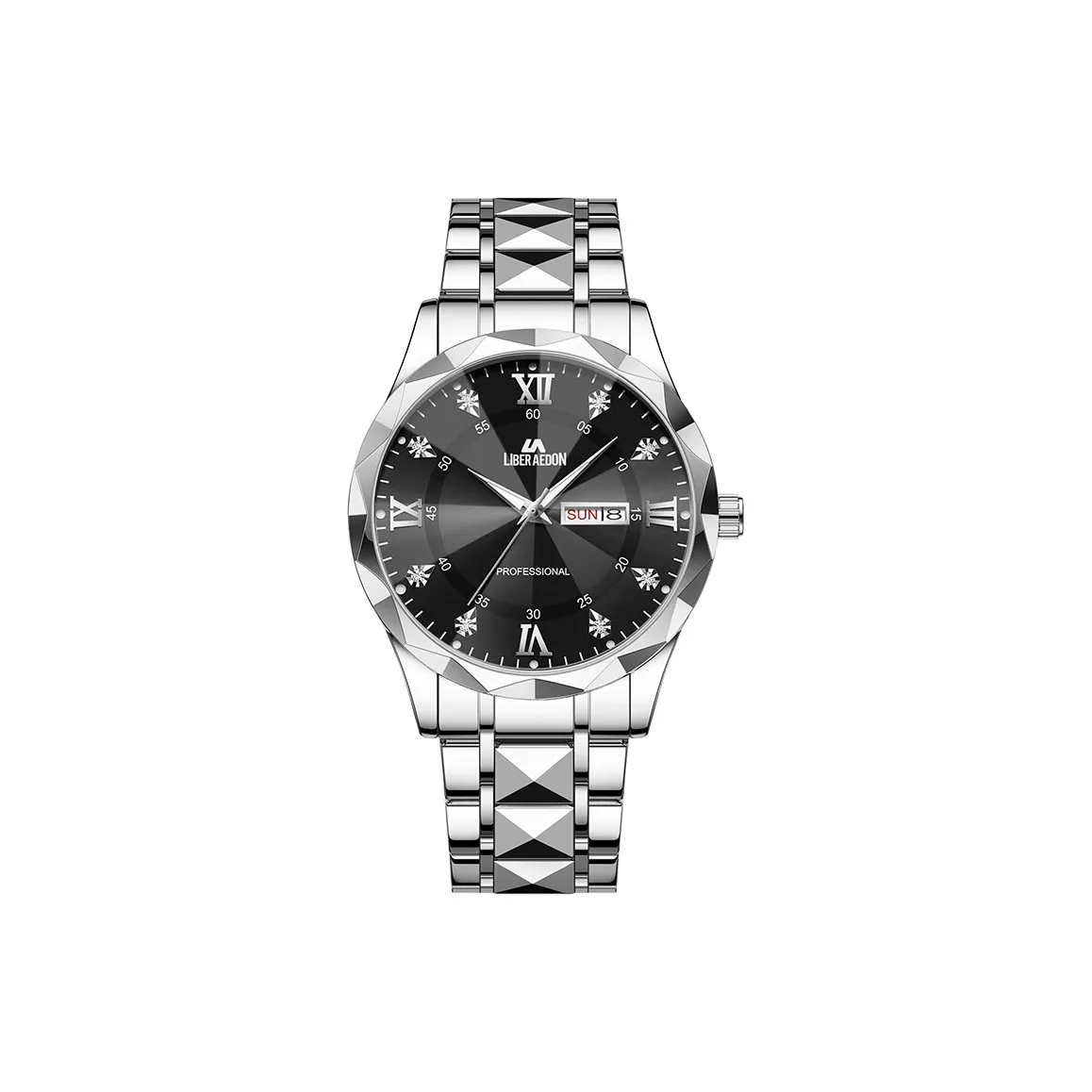 LIBER AEDON Наручные часы Кварцевый механизм Черный циферблат Мужские часы