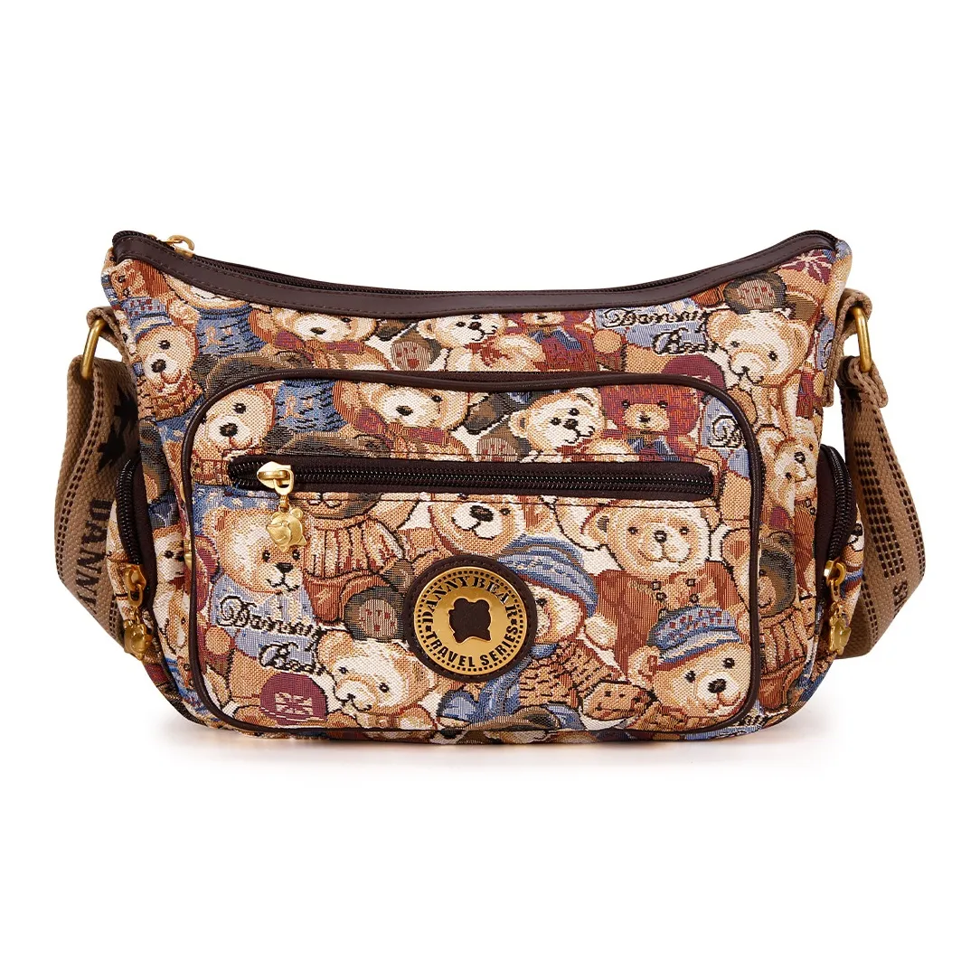 DANNYBEARJEANS Ткань Сумка через плечо Сумка на плечо Унисекс Синий Эльф Медвежонок Цвет