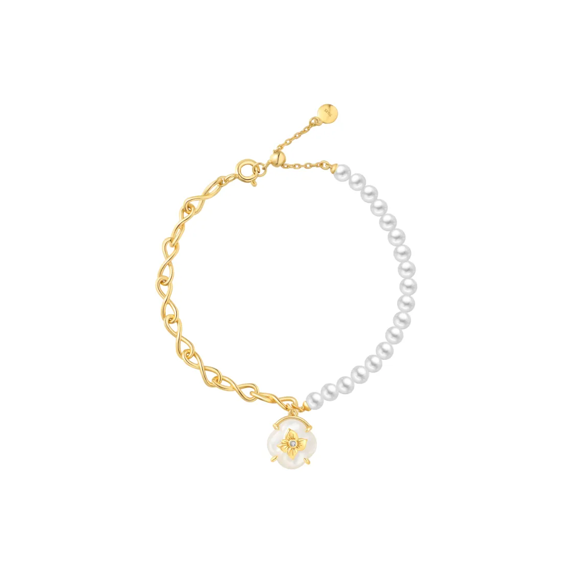 BABYBEI 925 Sterling Silver Mother Of Pearl Bracelets Women's