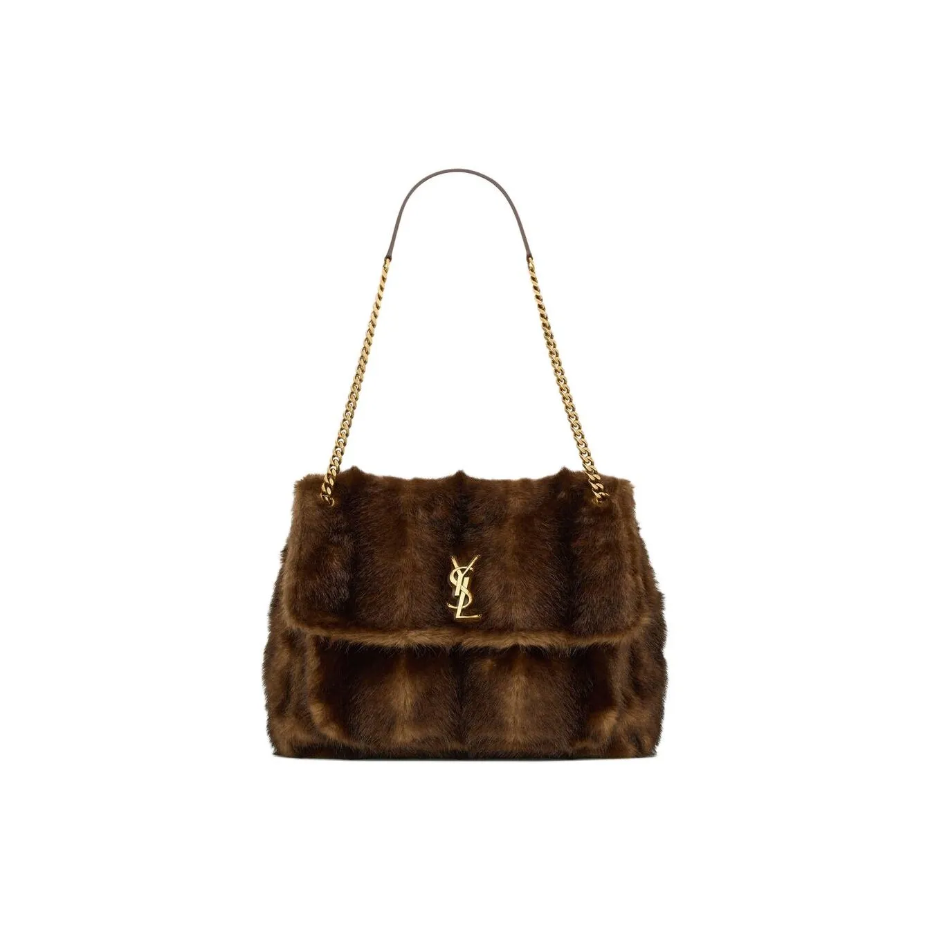 SAINT LAURENT YSL Niki Lambskin Shoulder Bag Handbag Women's Brown