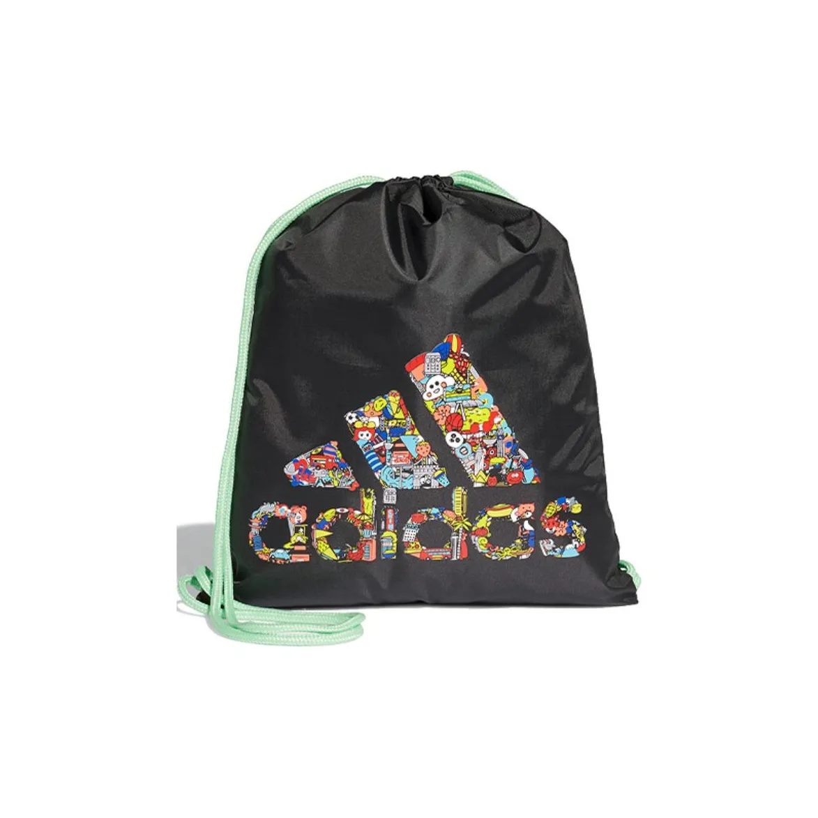 Adidas Полиэстер Шнурок Сумка Спортивный Холл Сумка Спортивная Сумка Рюкзак Стандартный Унисекс Черный