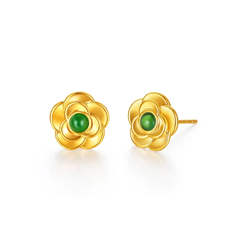 Diamond International 18K Gold Stud Earrings Women's