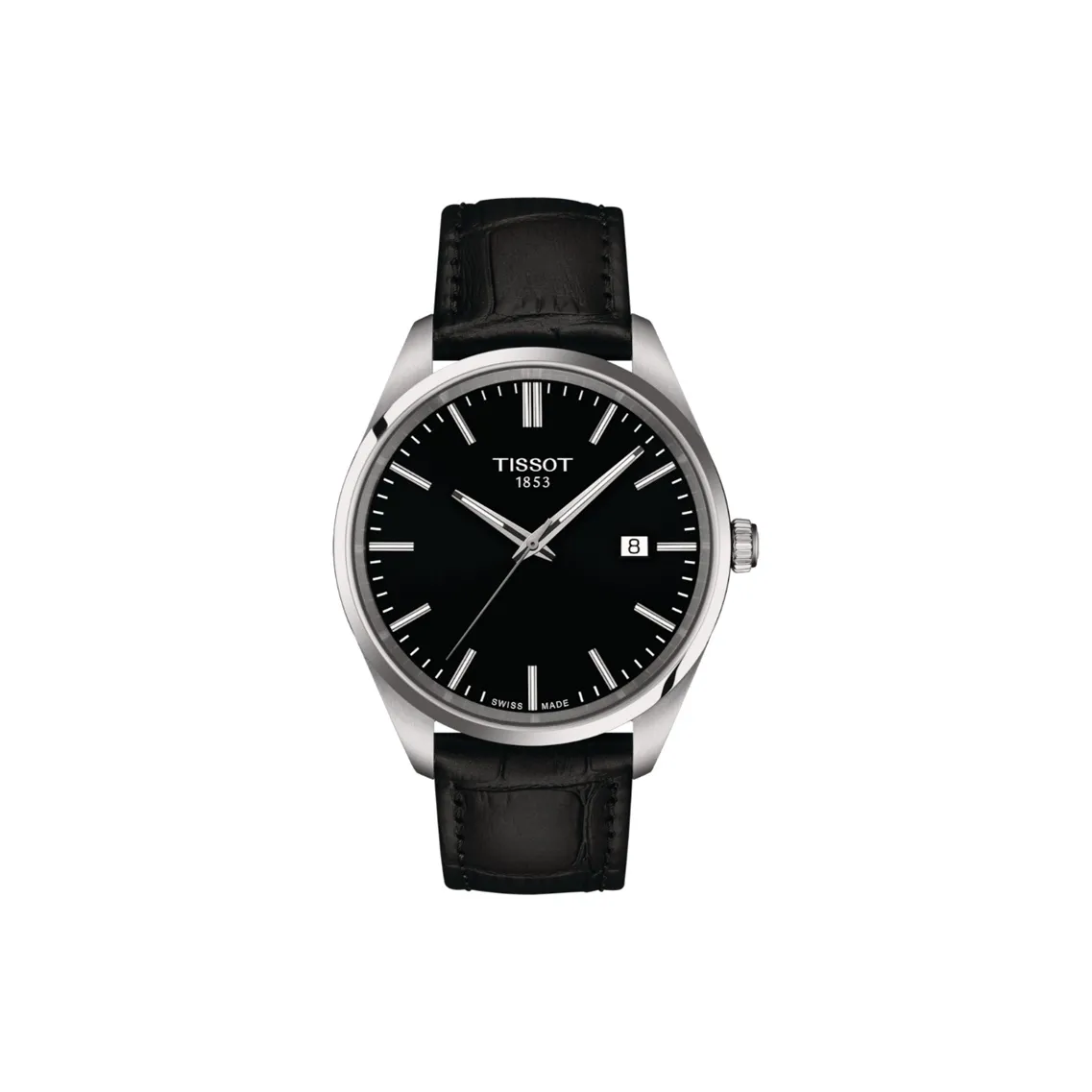 TISSOT T Classic Collection Кварцевый механизм Мужские часы Часы 40 мм Черный циферблат Корпус из нержавеющей стали Кожаный ремешок
