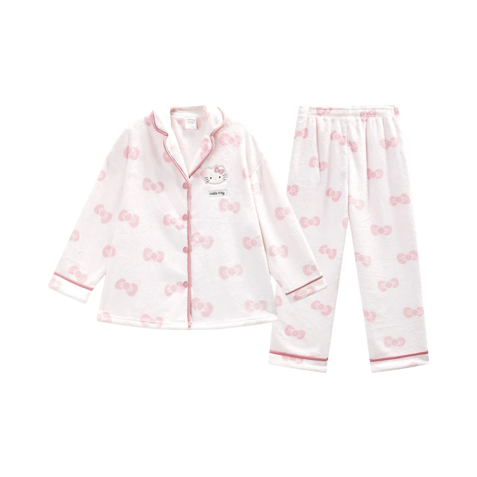 GUKOO x HelloKitty Hello Kitty Pajama Set Women's Light Mist Pink