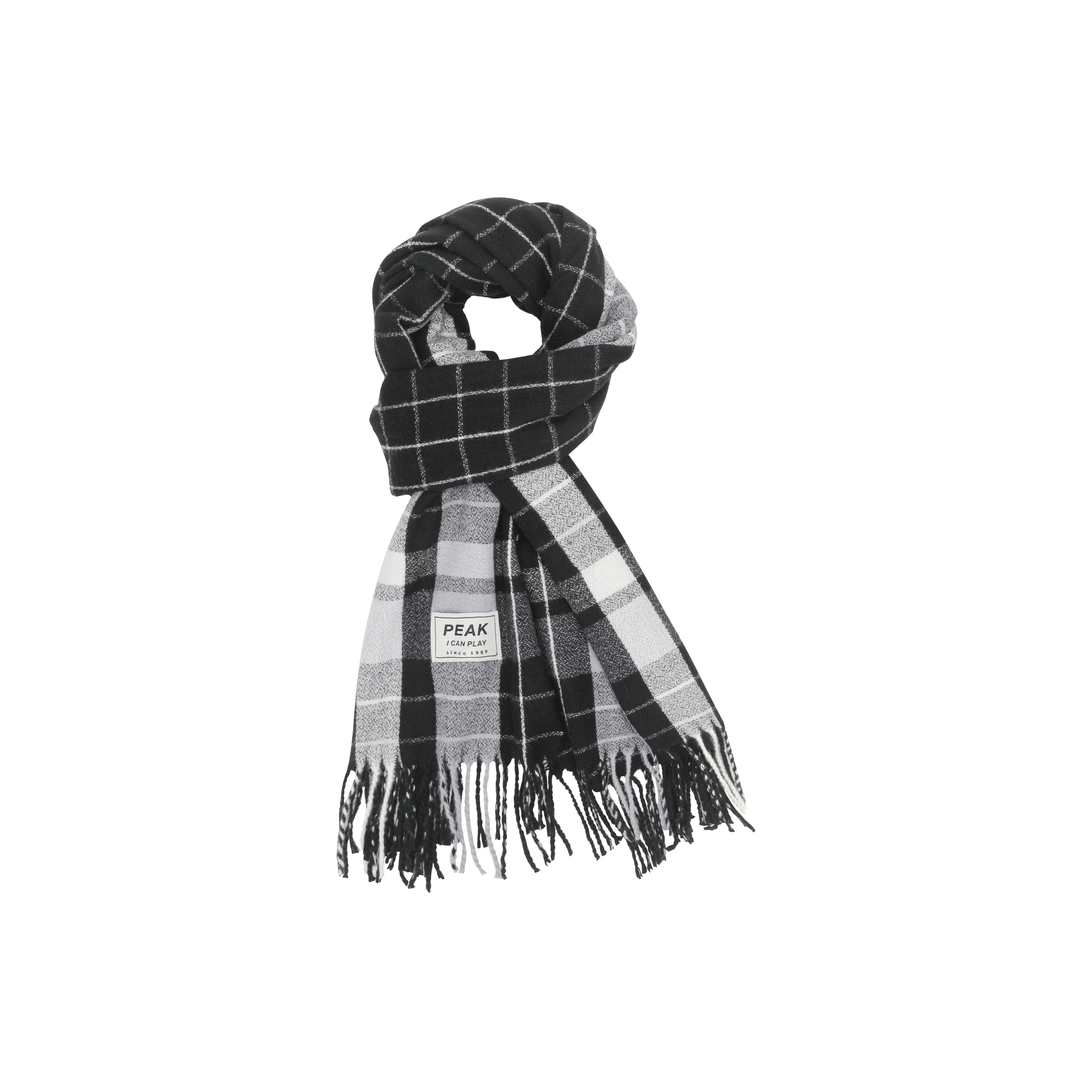 PEAK RIGHT Series Faux Cashmere Knit Scarves Unisex Ecru, Black