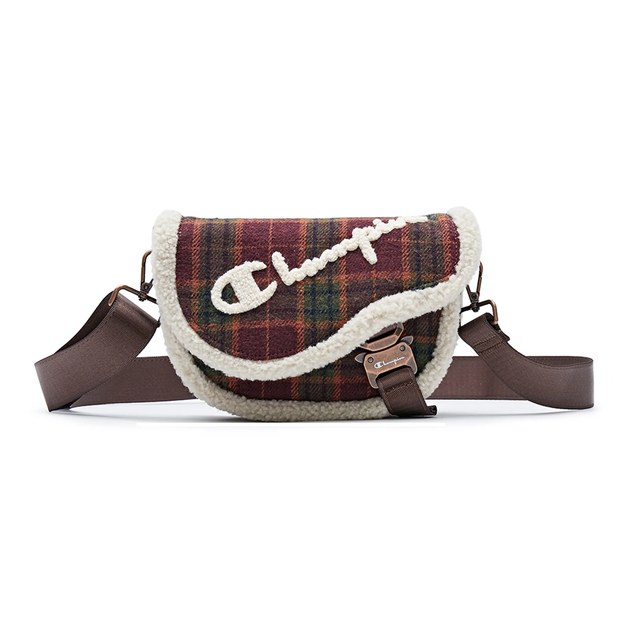 Champion Fabric Shoulder Bag Regular Unisex Night Umber Red With Light Bone
