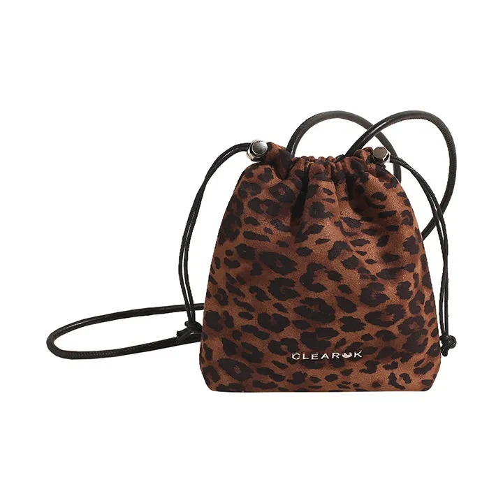 morellybear Замша Сумка через плечо Стандартная Женская с Леопардовым принтом