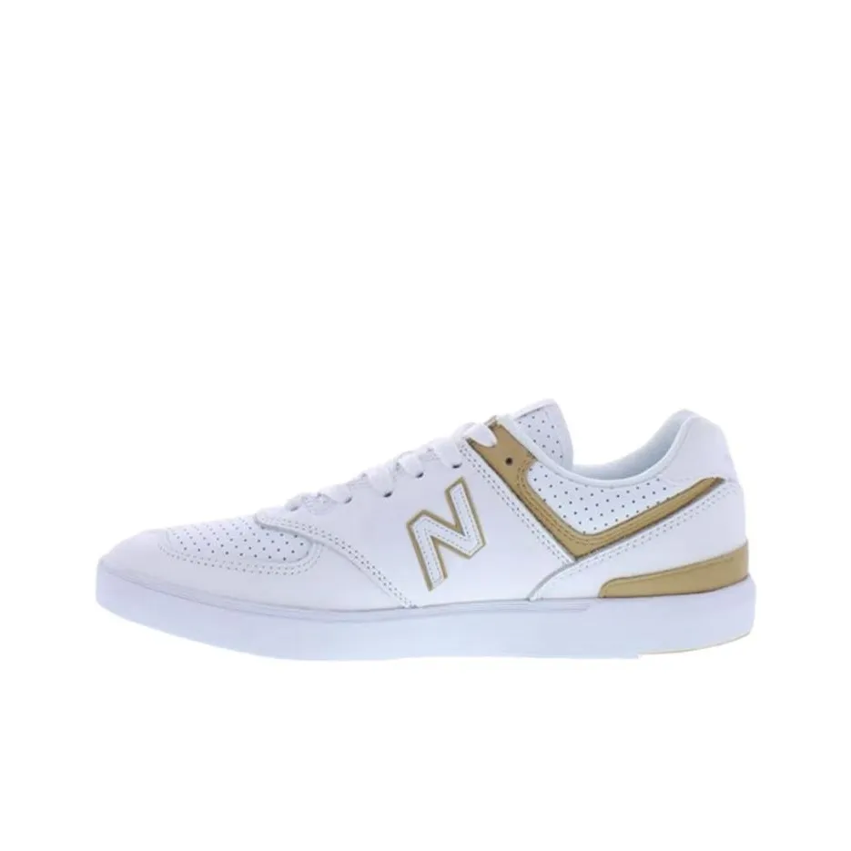New Balance Anti Slip Wear Resistant Low Top Skateboard Shoes Unisex White