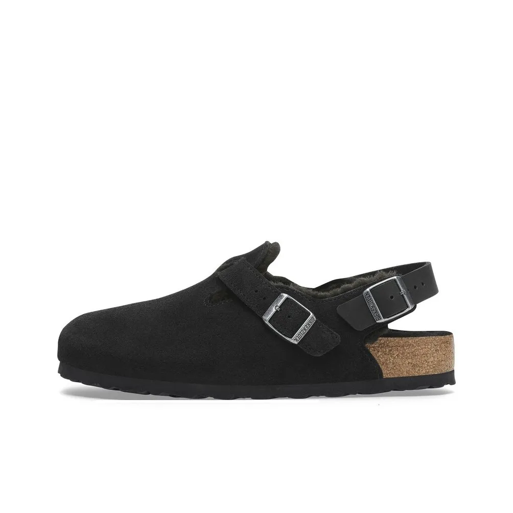 Birkenstock Tokio Shearling Slip Resistant Low Top Casual Shoes Unisex Black Narrow