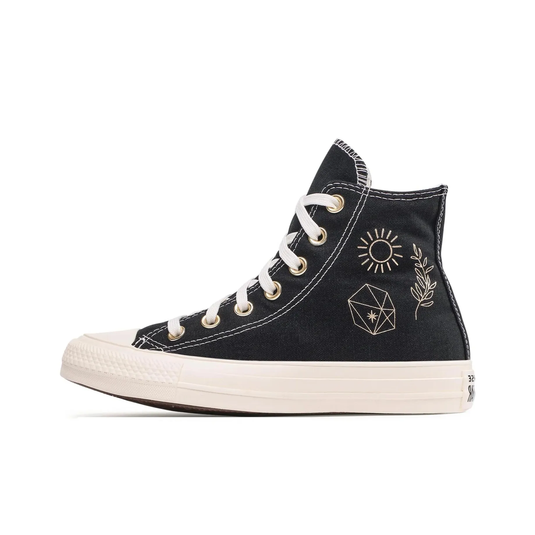 Converse Chuck Taylor All Star High Топ Кеды Женские Черный Белый Золотой Фольга С принтом