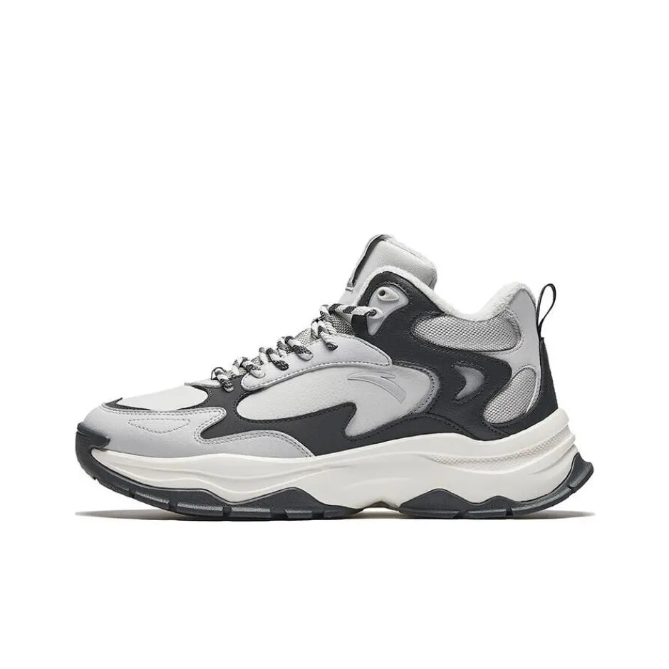 ANTA Borderland Slip-resistant Thermal High Top Casual Men's Gray Black ANTA Borderland Противоскользящий Термический Высокий Топ Повседневный Мужской Серый Черный