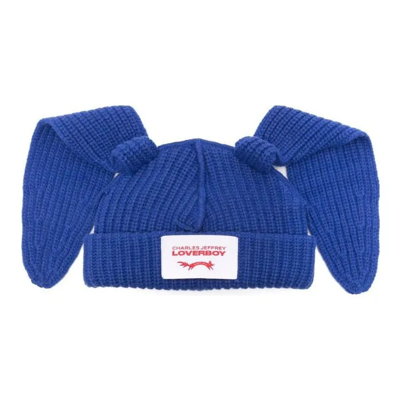 CHARLES JEFFREY Lambs Wool Beanies Men's Cobalt Blue