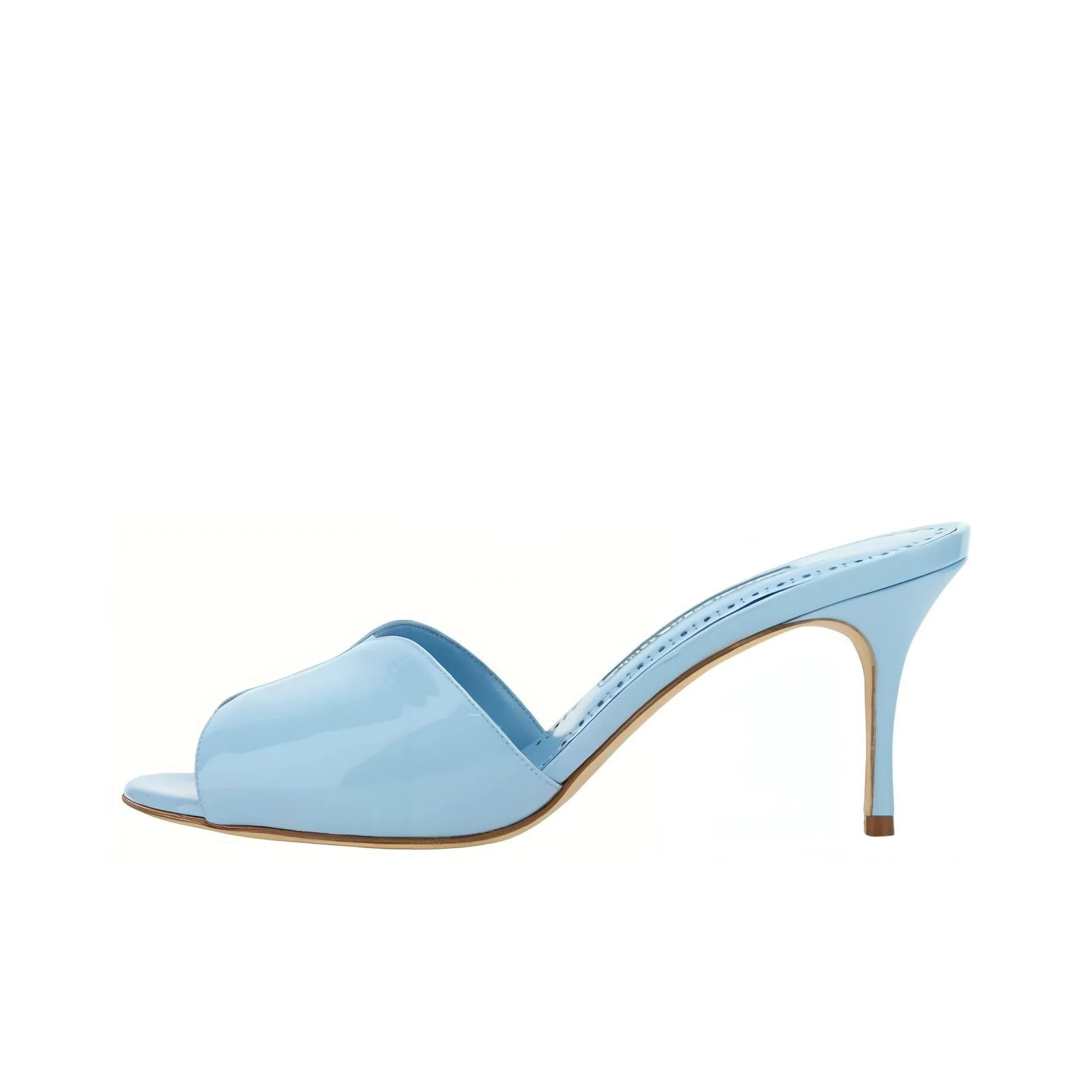 MANOLO BLAHNIK Abrasion Resistant Slide Slippers Women's Light Blue