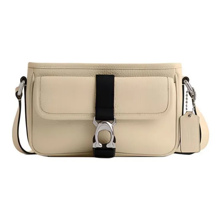 COACH BECK Зернистая кожа личи Кожа Конверт Сумка Сумка через плечо Маленькая Мужская Айвори