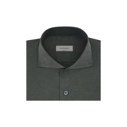 Canali Зеленые Мужские Рубашки