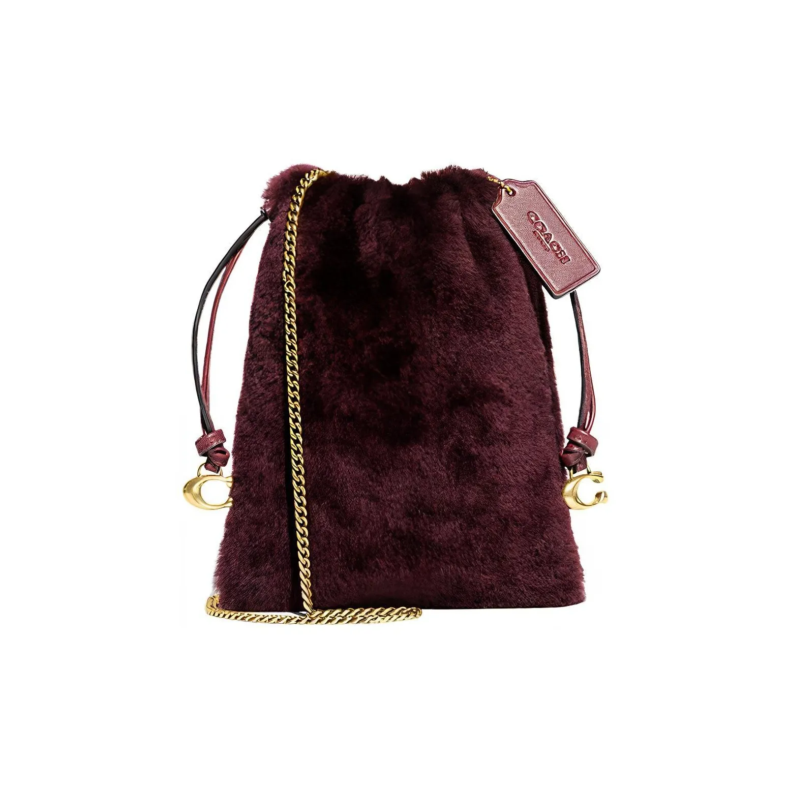 COACH Pouch Овчина Reachable Сумка Сумка через плечо Сумка через плечо Маленькая Женская Темно-Коричневая