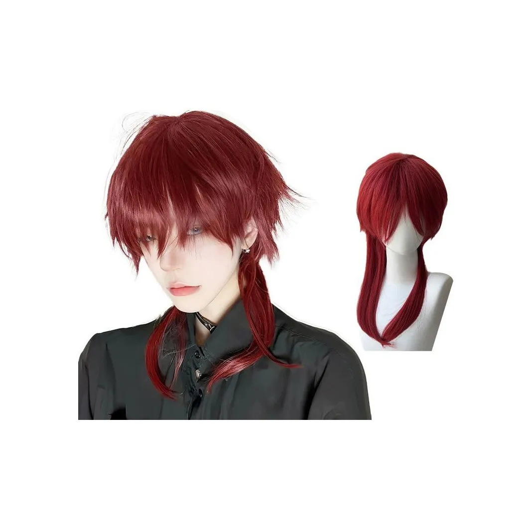 GLUNA Унисекс Волк Ласточкин хвост Акула Голова Перука Аквамен Красный Полная Перука UNIVERSAL COS Аниме