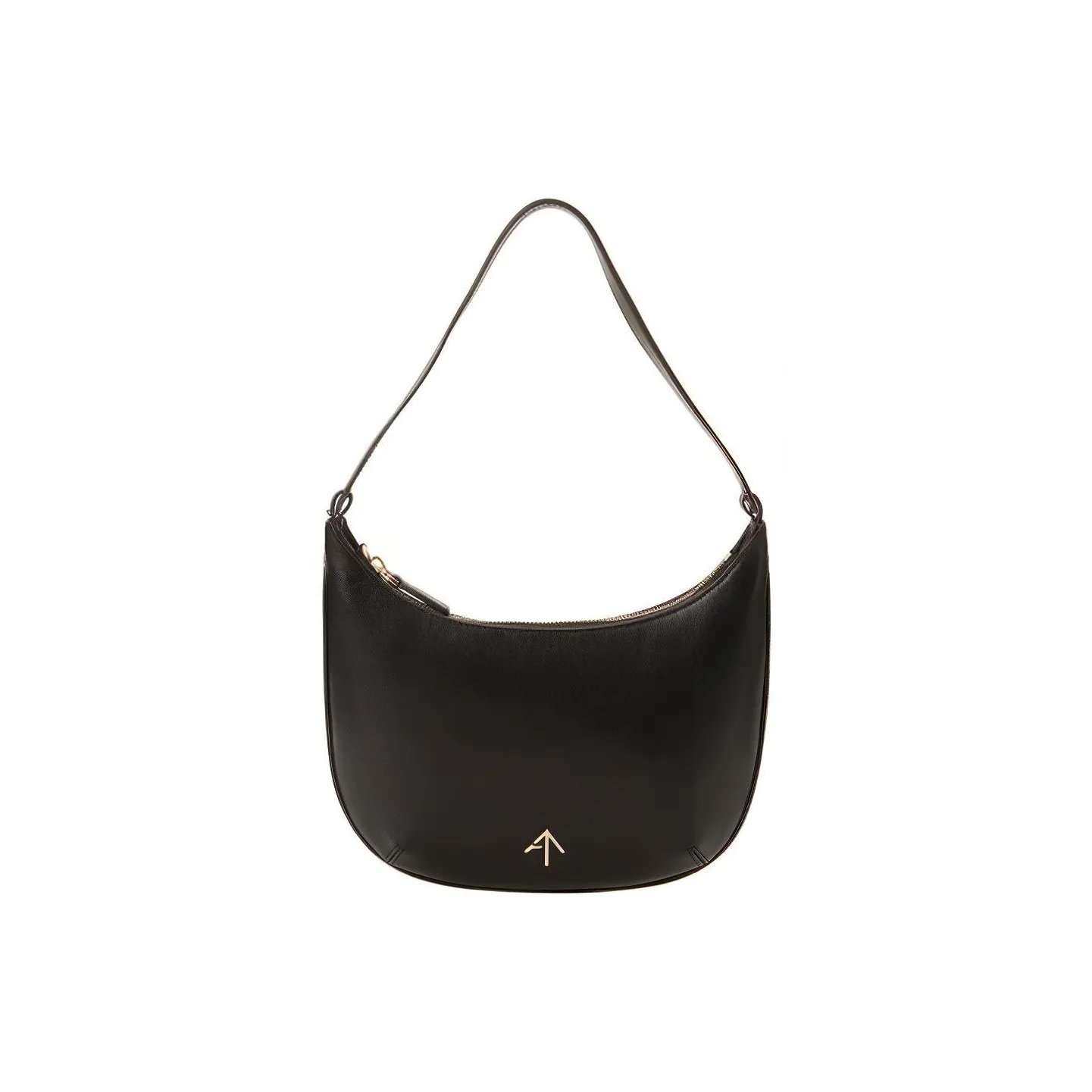Manu Atelier Cow Leather Material Shoulder Bag Hobo Bag Half Moon Bag Arrow Bag Shoulder Bag Small Size Women's Black