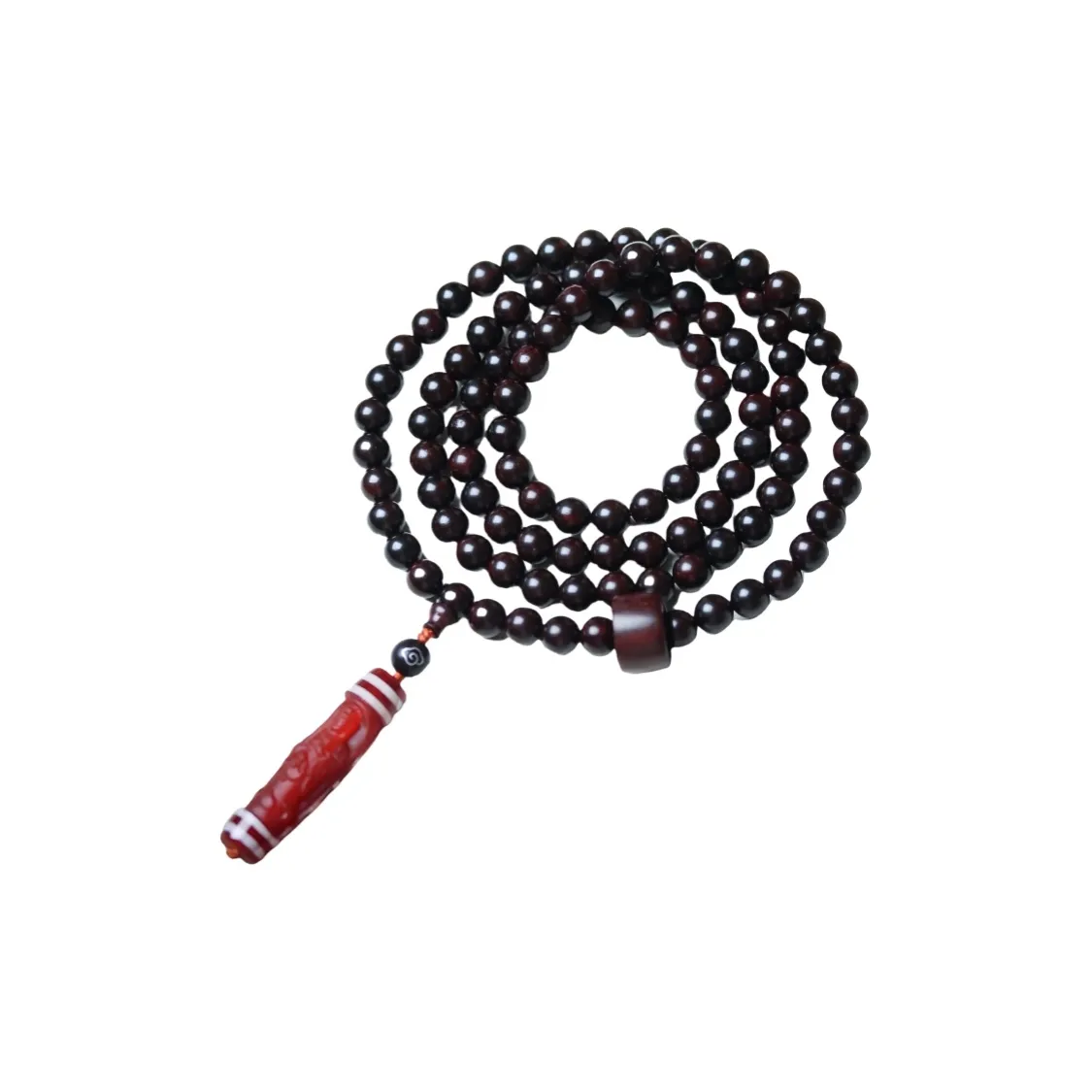 Kai Zhen Small Leaf Red Sandalwood Bead Chain Unisex