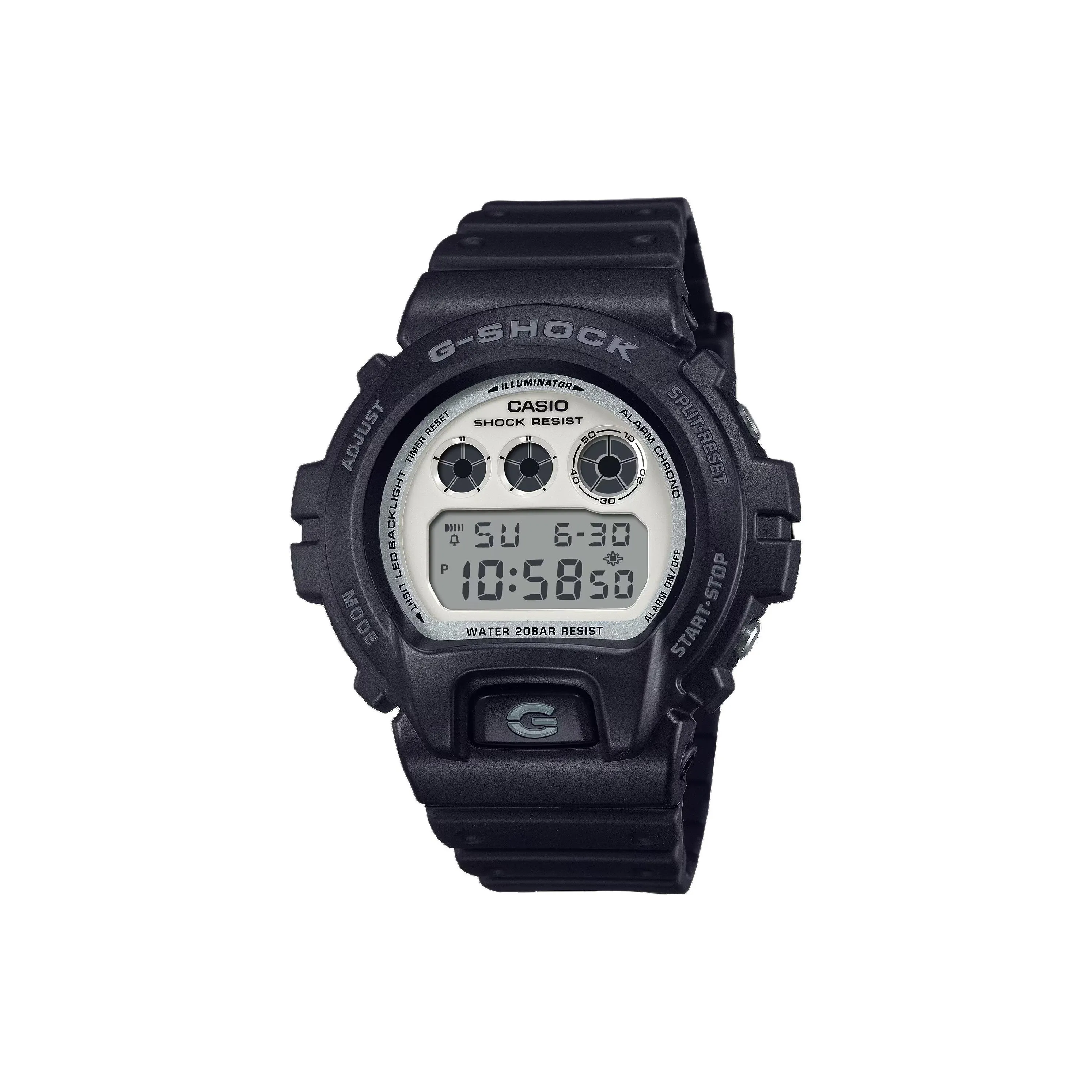 CASIO DIGITAL Series Кварцевый механизм Смольный ремешок Часы Мужские Белый циферблат