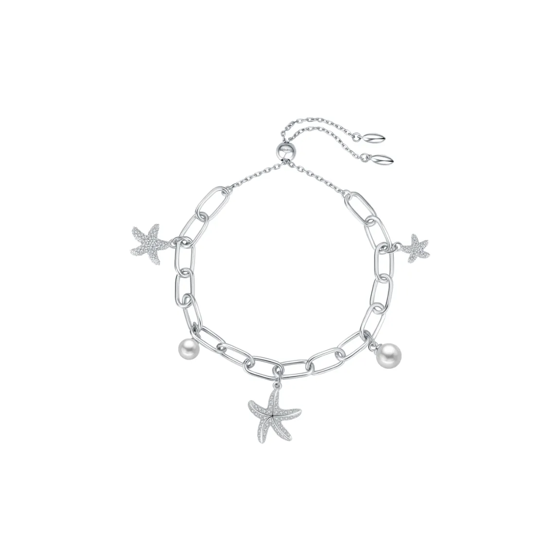 BABYBEI 925 Sterling Silver Pearl Dynamic Individual Design Chain Trendy Sparkling Ocean Style Bracelets Women's