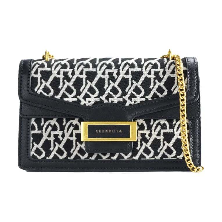 CHRISBELLA Fabric, PU Shoulder Bag, Crossbody Bag Regular Unisex Black