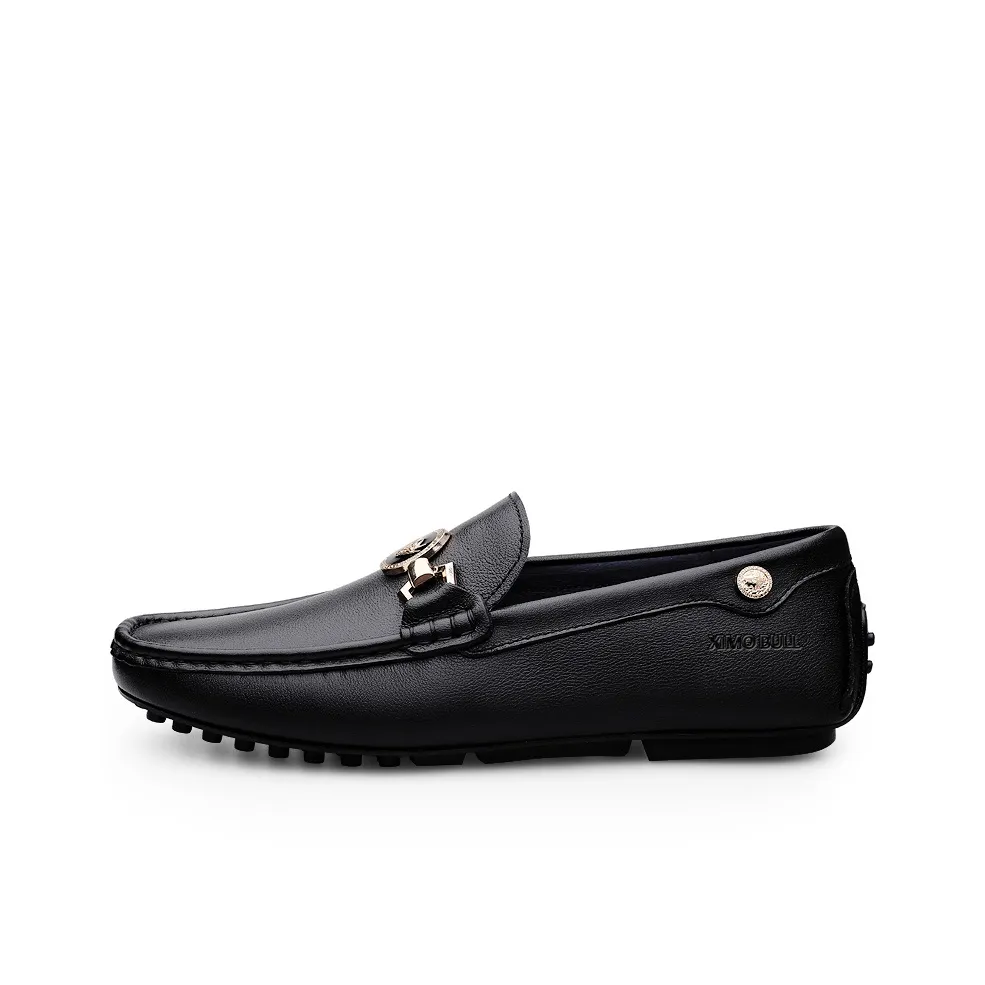 XIMO BULL Gommino Loafers Men's Black/White