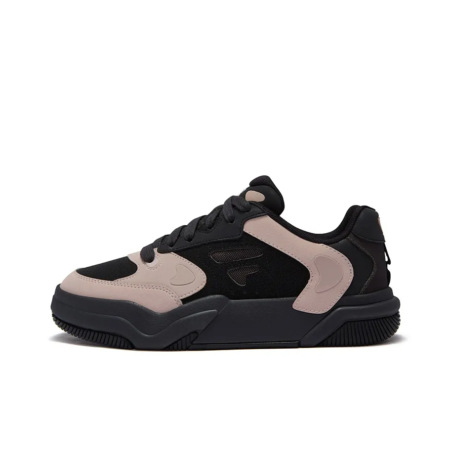 FILA FUSION Low Top Skateboard Shoes Women's Black Gray Purple