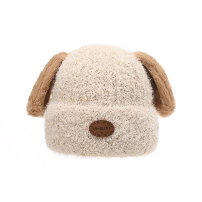 FREE RABBITⅡ Утолщенный и с флисовой подкладкой термопуловер Вязаная шапка Повседневная Мультяшная Шапка-бини Унисекс
