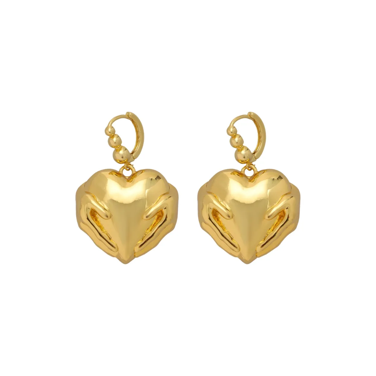 HQCMLA New Arrival Сердце Серьги Женские Золото