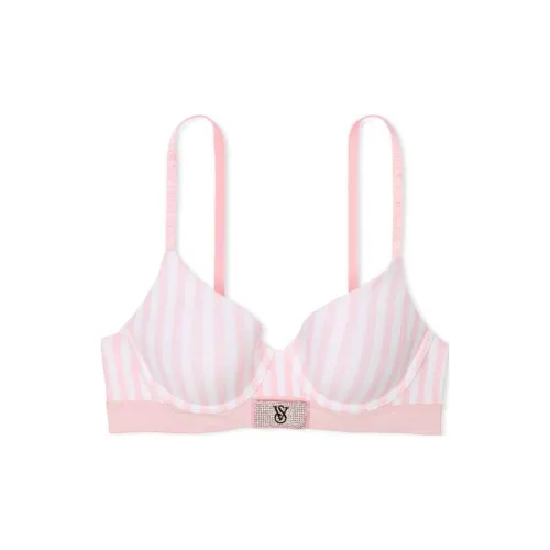 Victoria's Secret Розово-белый Полосы Женские Бюстгальтеры