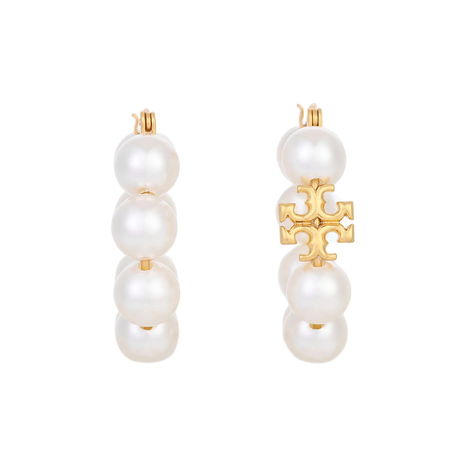 TORY BURCH Double T Motif Hoop Earrings