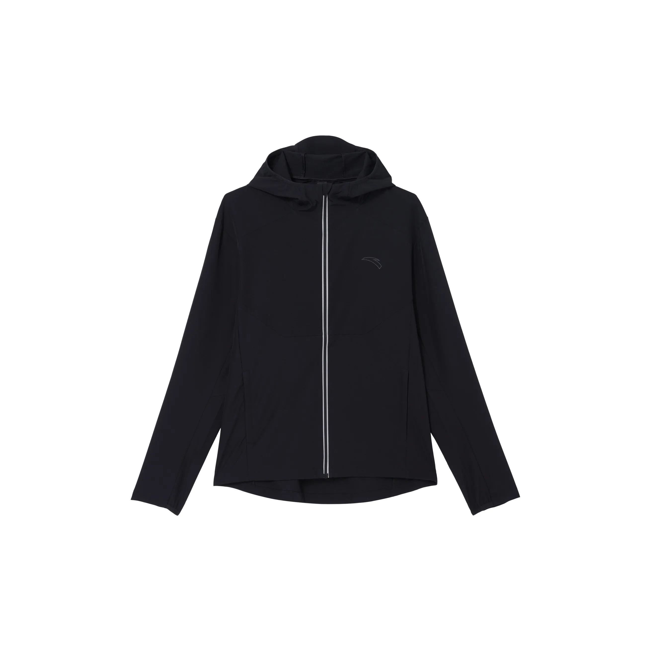 Anta Running Collection Water Resistant Windproof Breathable Wear Resistant Windbreaker Jacket Men's Basic Black