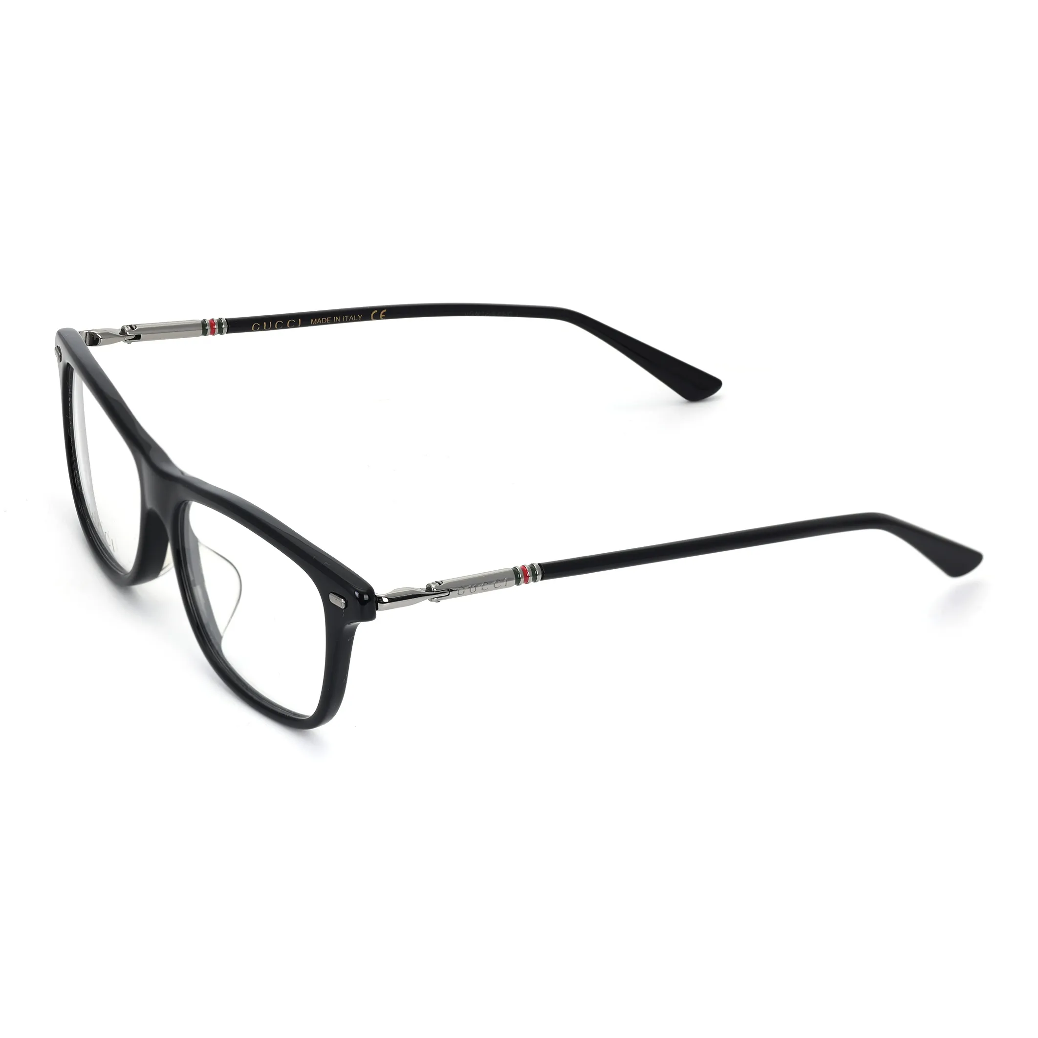 GUCCI Web Alloy Rectangular Eyeglass Frames Men's Black