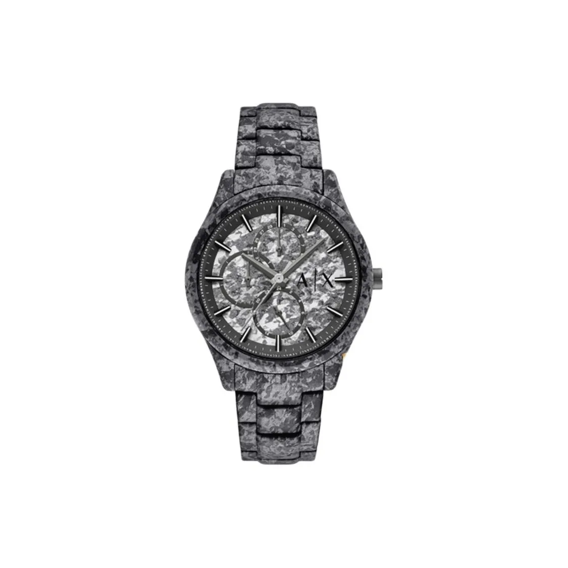 ARMANI EXCHANGEAE Мужские часы Кварцевый механизм Ремешок из нержавеющей стали 42 мм Черный циферблат