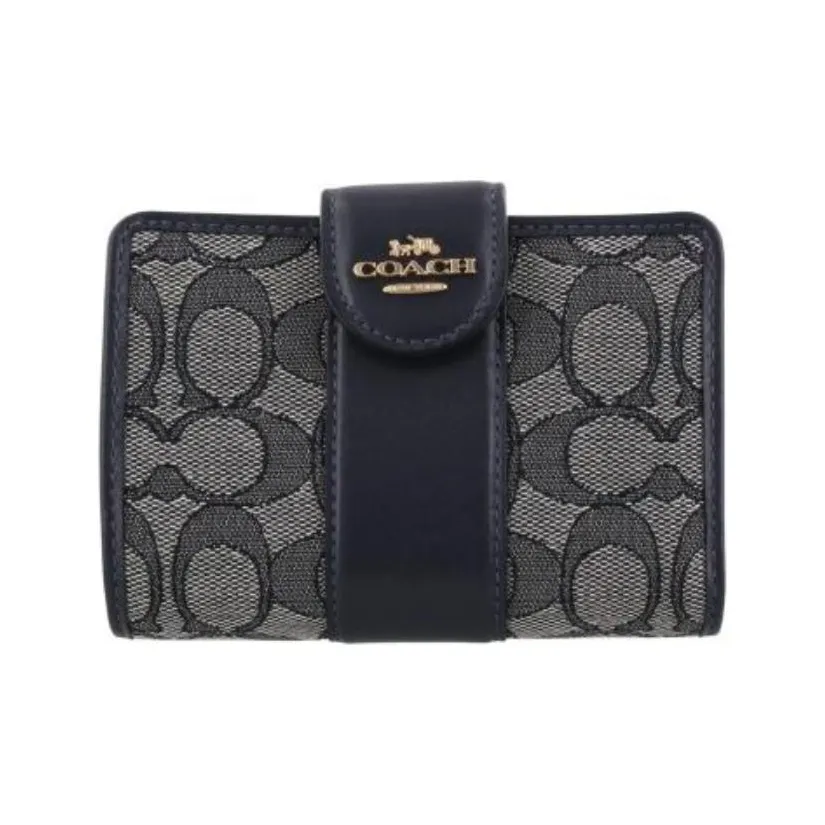 COACH Canvas Wallet Mini Women's Midnight Navy