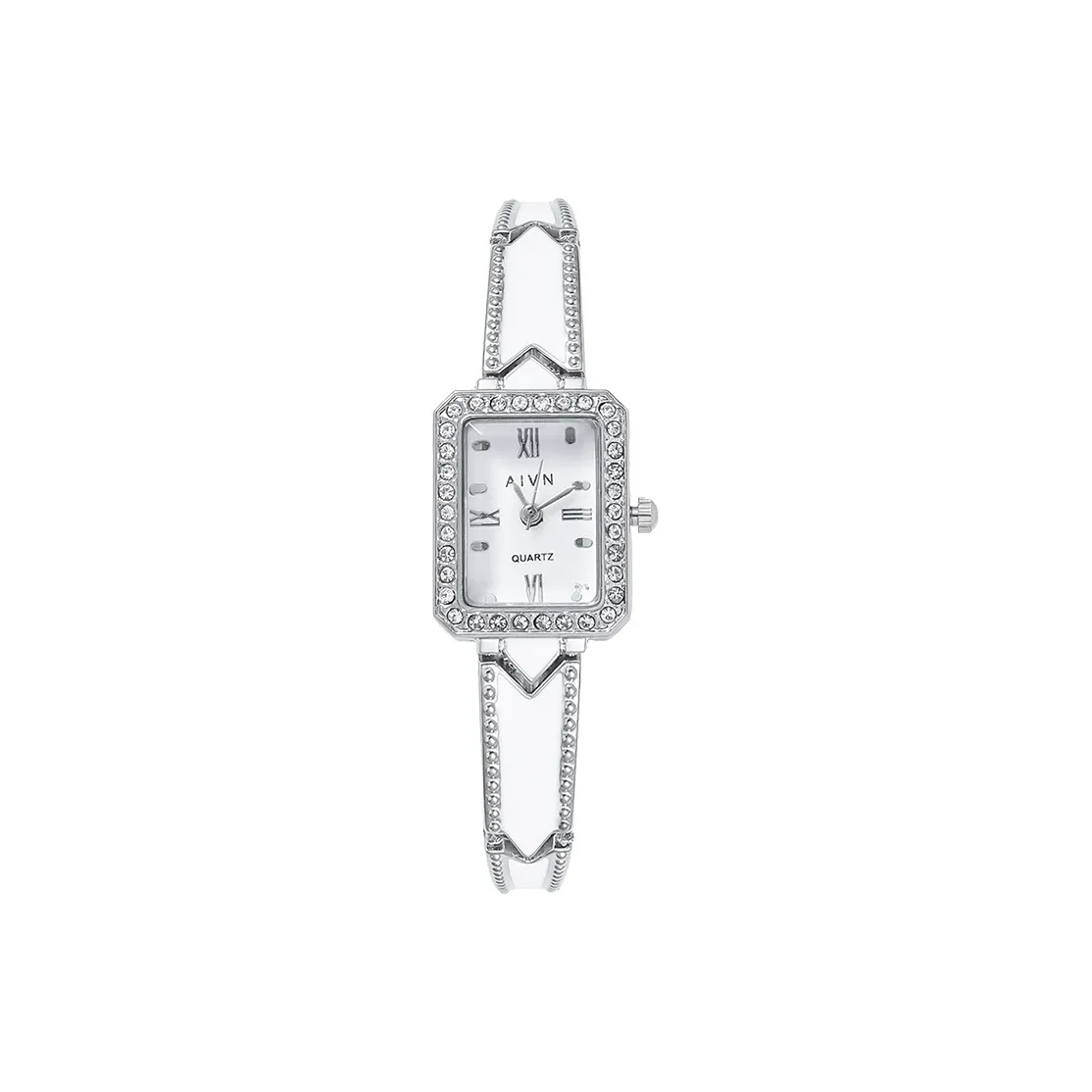 AIVN Креативный Vintage Fashion Small Square Watch Кварцевый механизм Сплав Ремешок Часы Женские Белый Циферблат