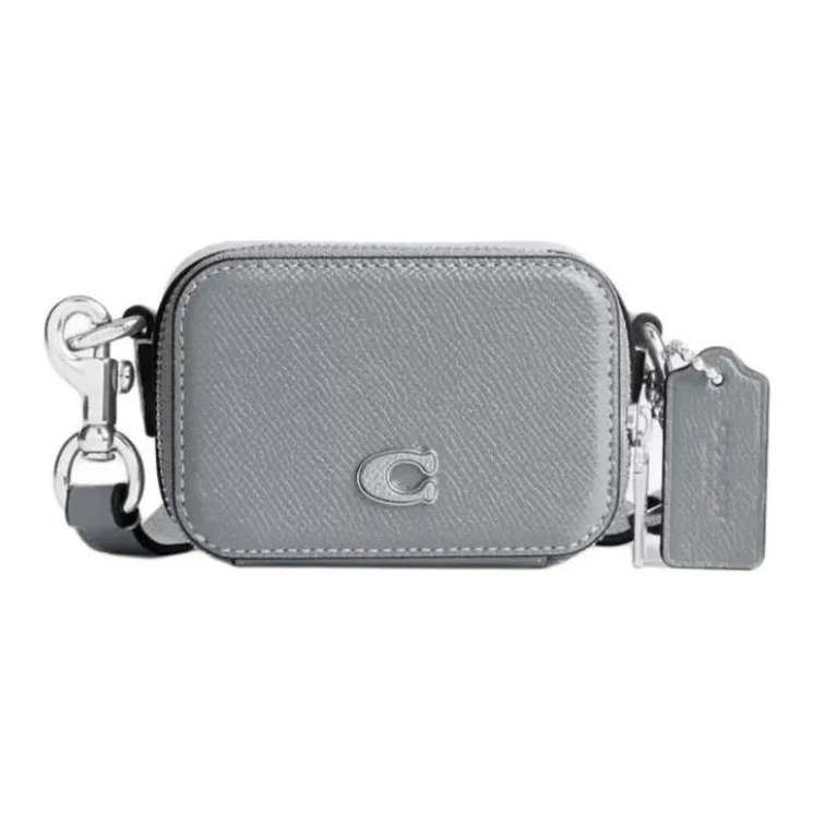 COACH Crossbody Leather One Shoulder Handbag Crossbody Bag Mini Men's Gray