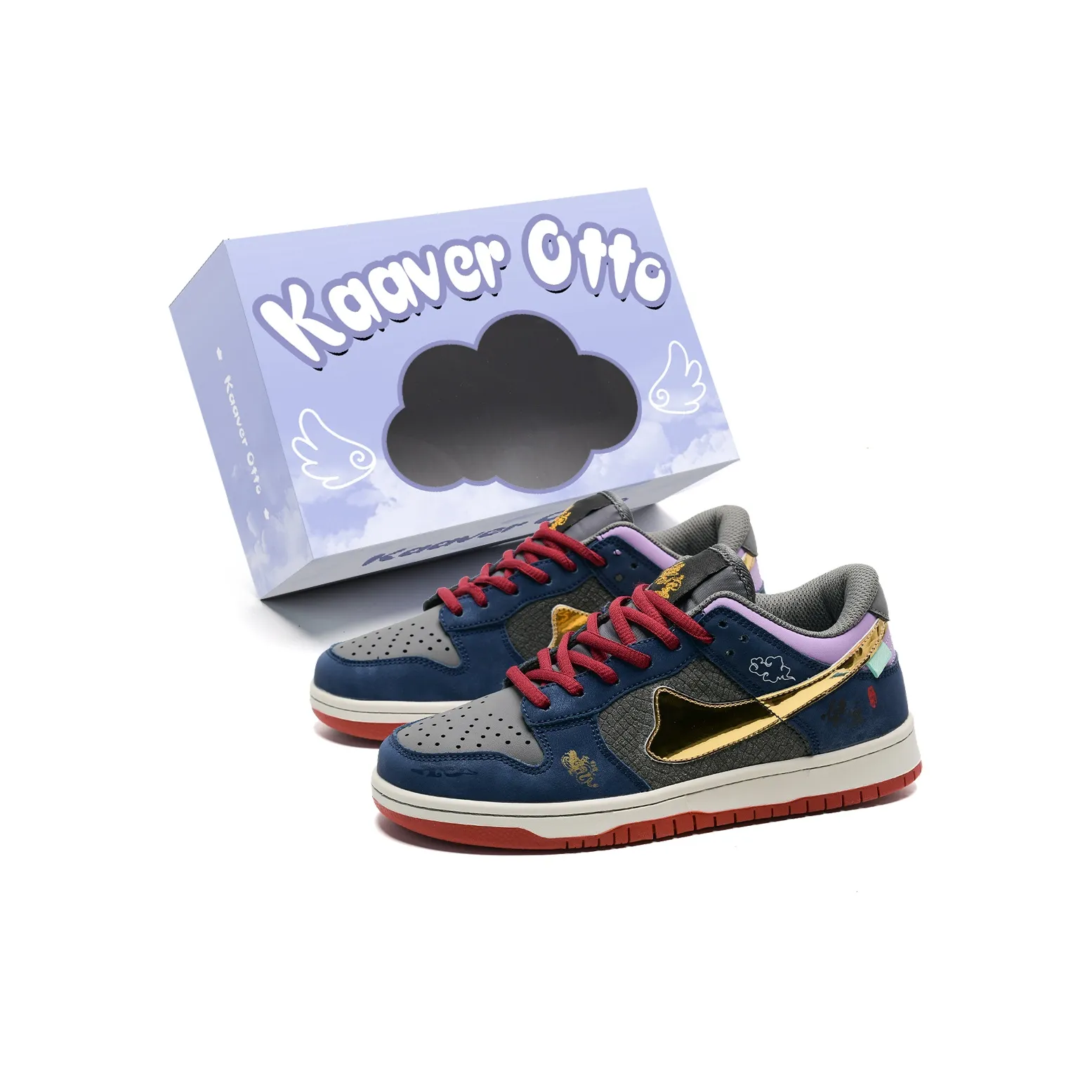 KAAVER OTTO Slip-Resistant Low-Top Skateboard Shoes Unisex Blue