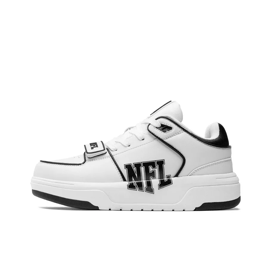 NFL College 1 OG Senior Shoes Low Top Skateboard Shoes Unisex Black Text On Black Background With White Accent