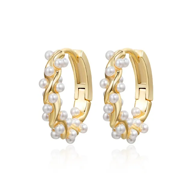 Yiru Alloy Round Bead Hoop Earrings, Stud Earrings, Ring Earrings, Earring Jewelry Accessories Women's