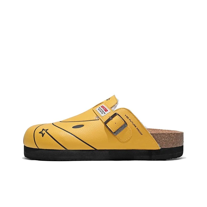 RIPSTAR Cork Sole Abrasion Resistant Slip Resistant Wrap toe Slippers Unisex Yellow