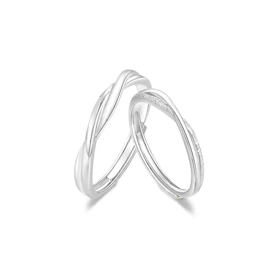 FANFRI Sterling Silver Rings Unisex Couple Birthday Anniversary Gift